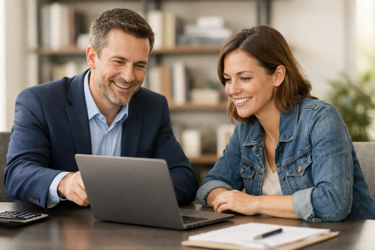 Expert-comptable présentant la solution DUERP en direct à son client TPE