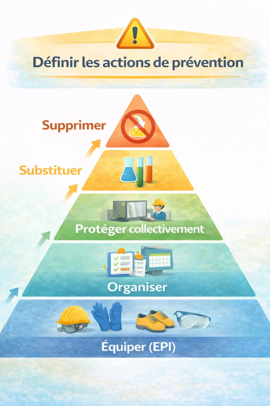 Pyramide : hiérarchie des mesures de prévention DUERP